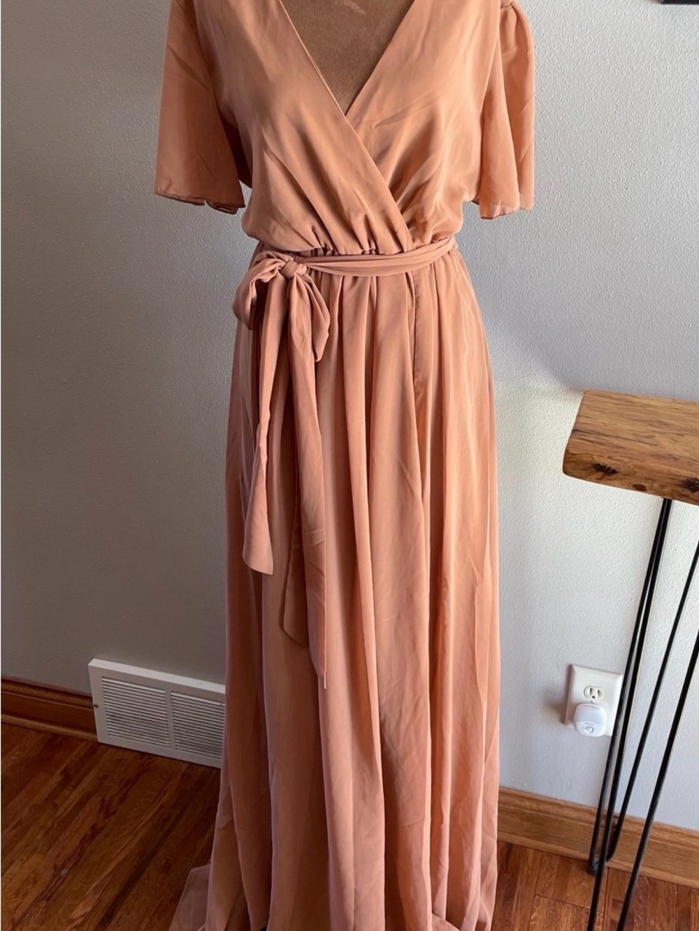 NWT stunning chiffon Balticborn Kristina Flutter Sleeve Faux Wrap maxi dress